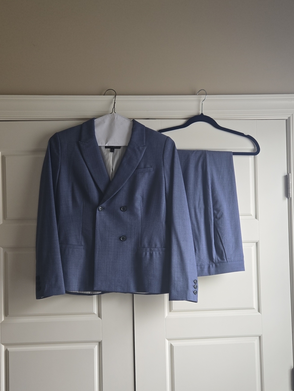 Banana Republic Women's Light Blue Double-Breasted Suit